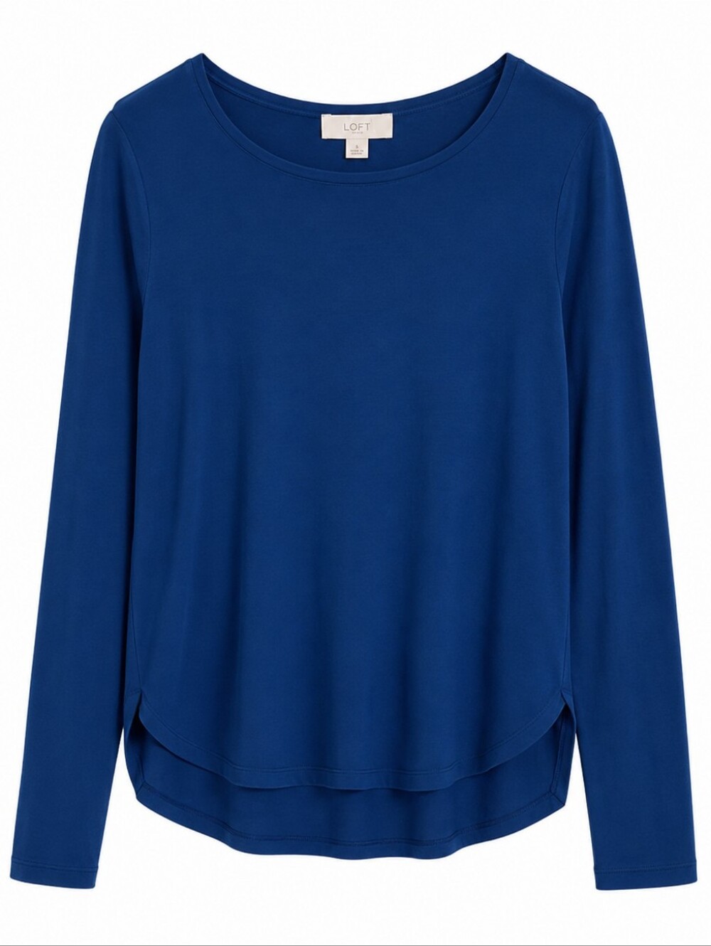 LOFT Women's Top Shirt Blouse Rich Blue Long Sleeves Size S